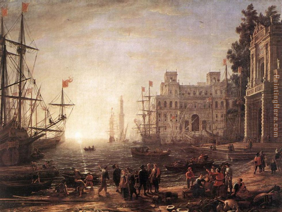 Claude Lorrain Port Scene with the Villa Medici